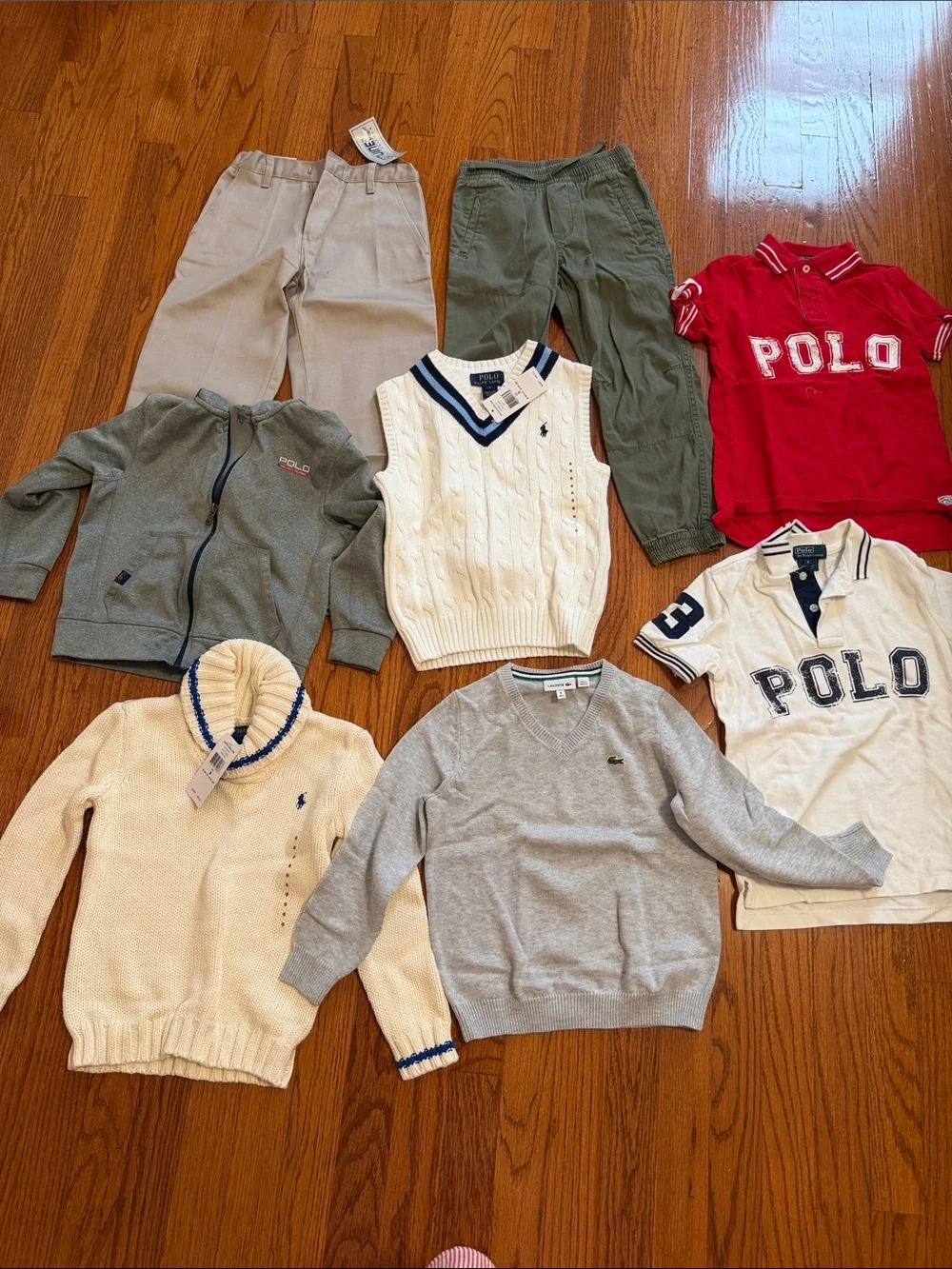 SIZE 6 Some NWT Ralph Lauren Kids Polo Shirts & Sweaters - Lacoste sweater